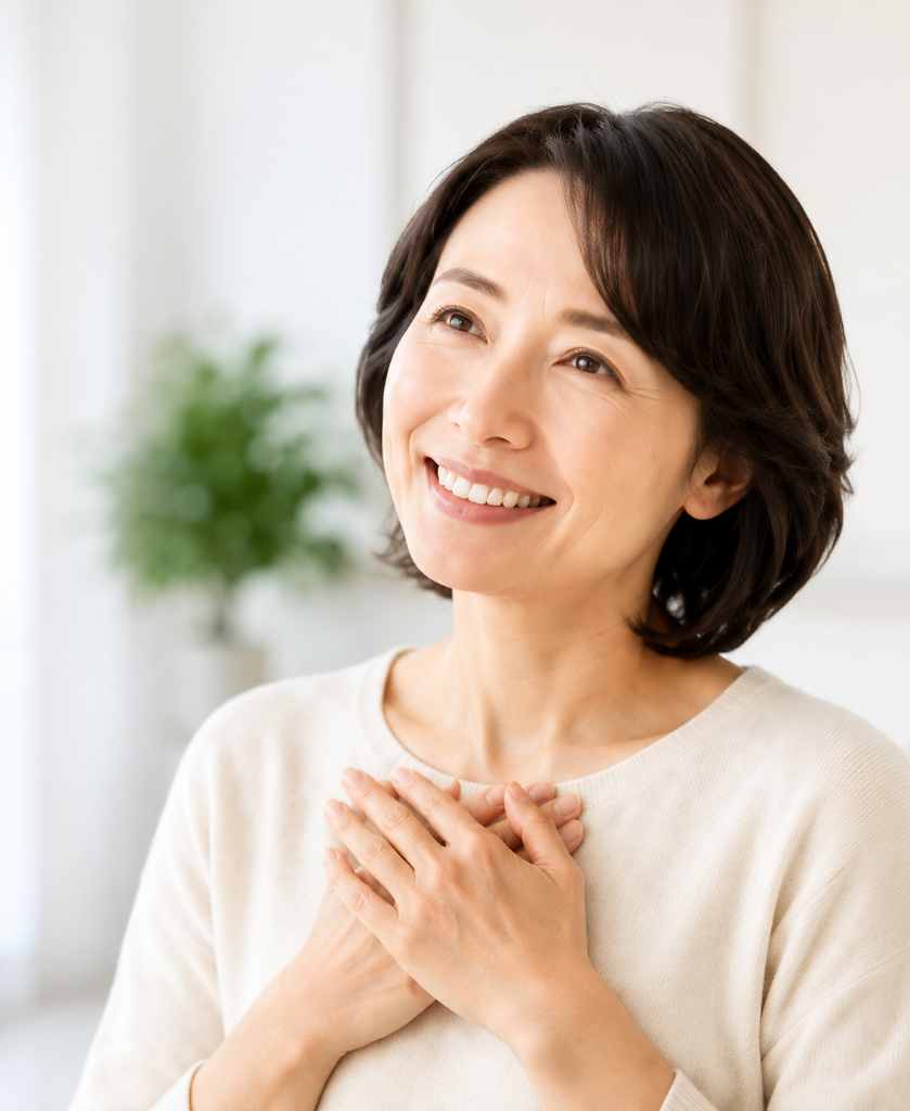 感謝する女性