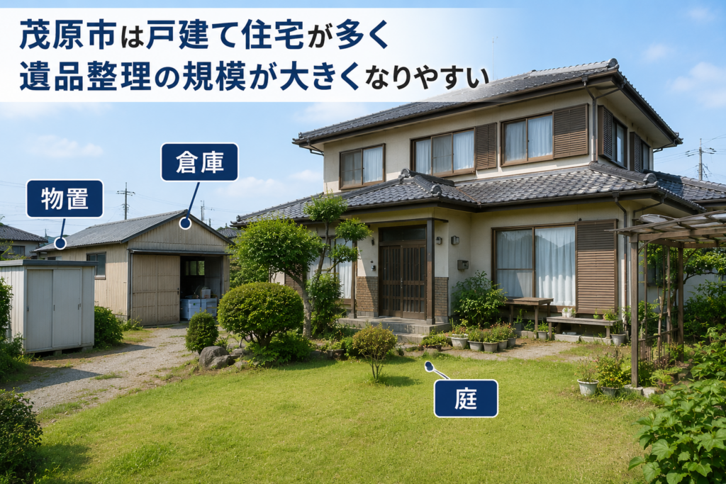 茂原市で多い戸建て住宅の遺品整理現場イメージ