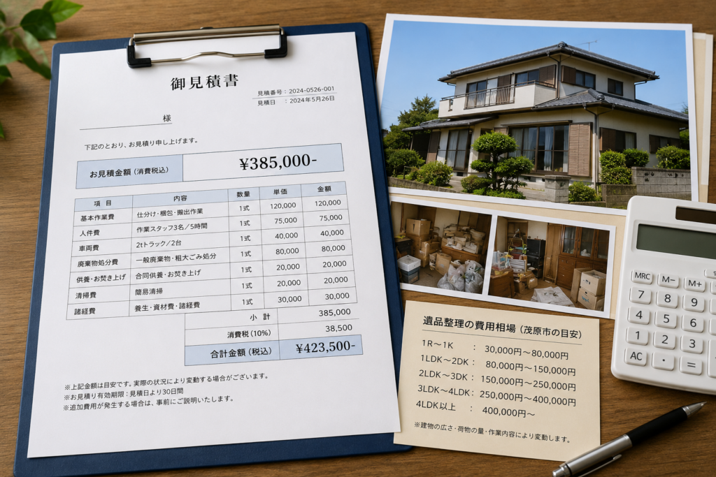 茂原市の遺品整理費用相場と見積りのイメージ