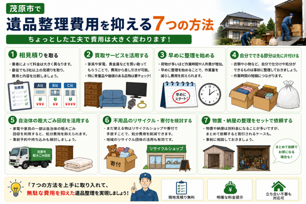 茂原市で遺品整理費用を安くする7つの方法