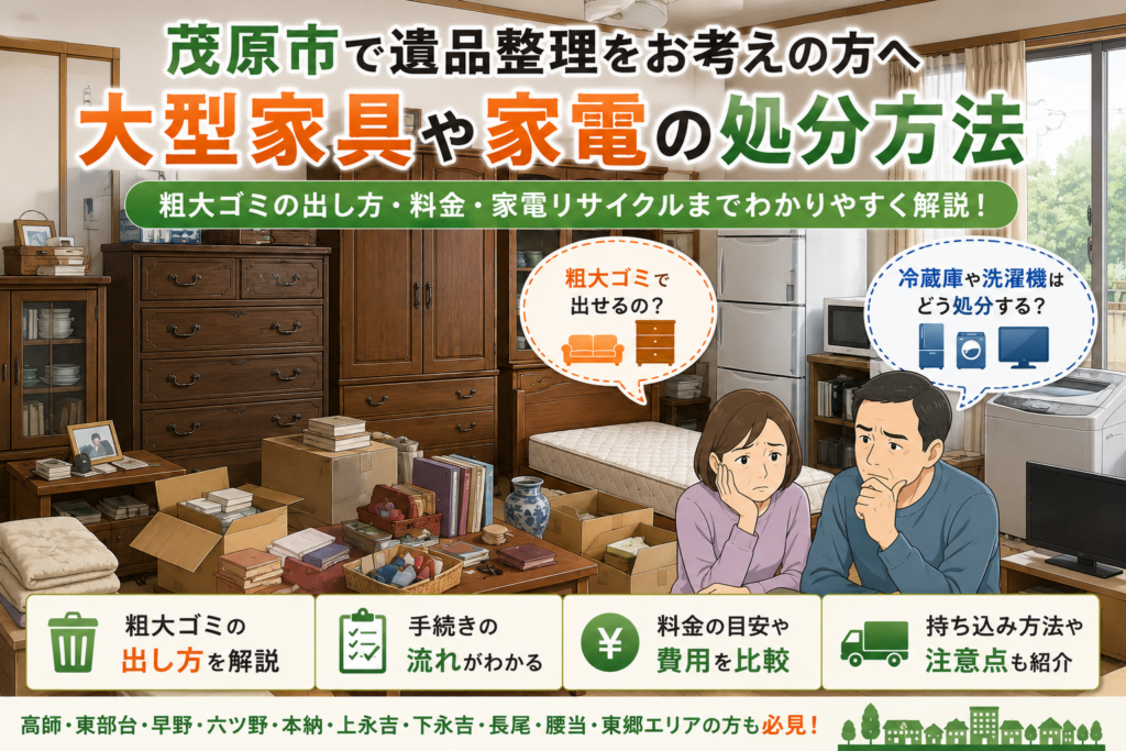 茂原市で遺品整理中の実家に残された大型家具や家財