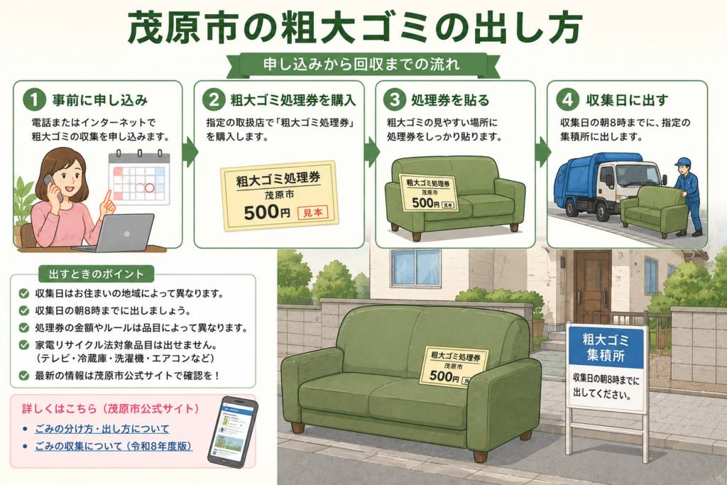 茂原市の粗大ゴミの出し方イメージ