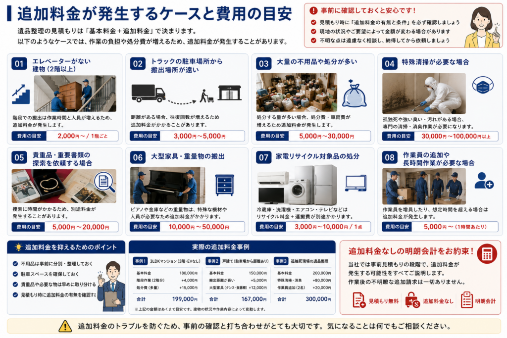 遺品整理費用が高くなる主な要因
