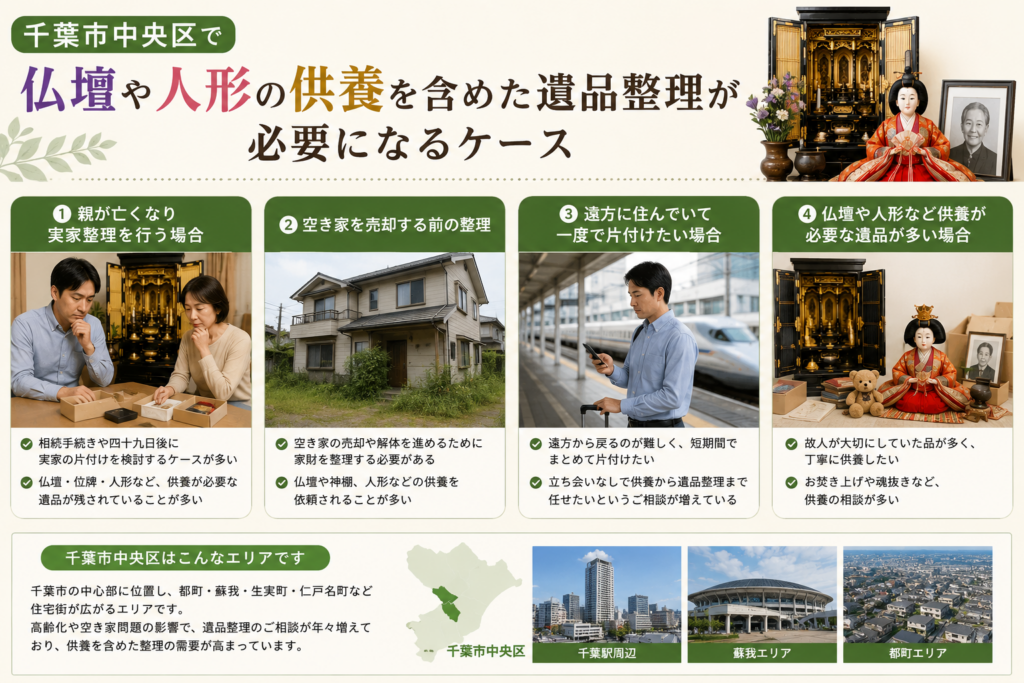 親の実家整理や空き家整理で遺品整理が必要になるケース