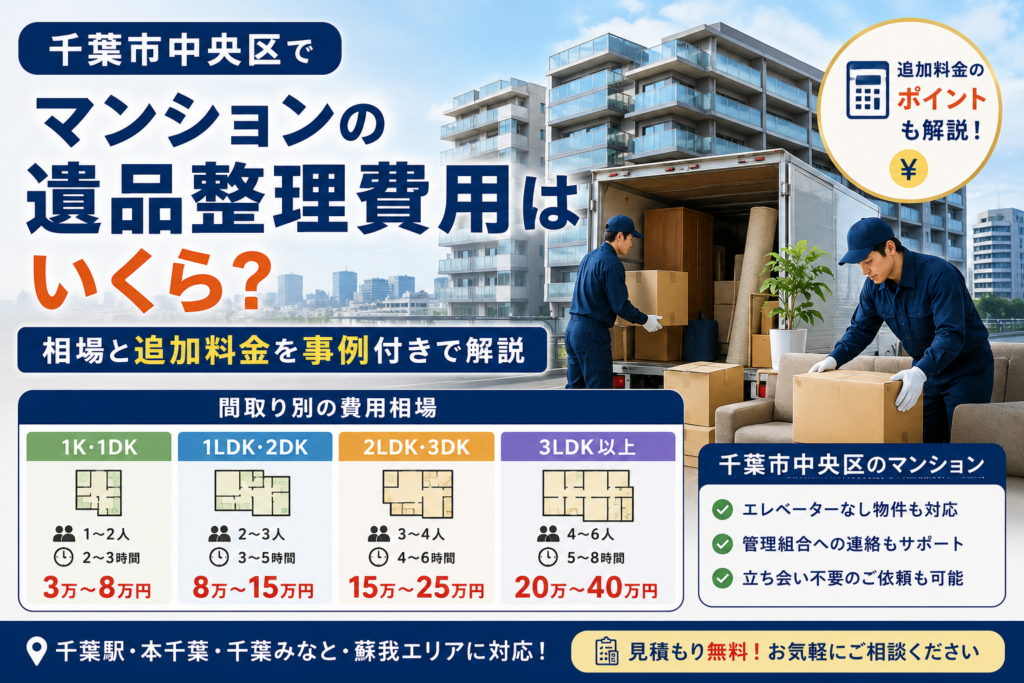 千葉市中央区のマンション遺品整理費用相場