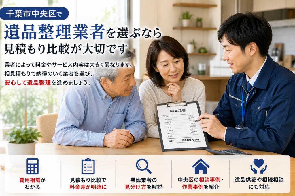 遺品整理スタッフと依頼者が見積もり相談している様子