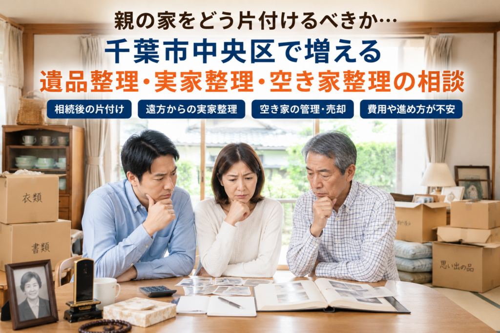 千葉市中央区で実家整理や遺品整理を検討する家族