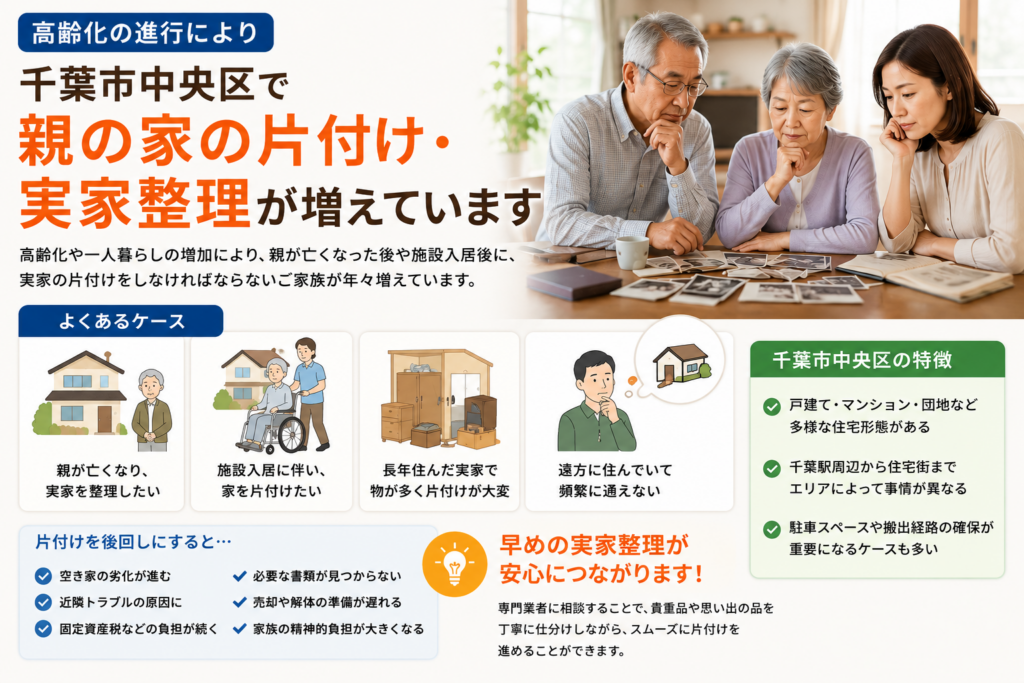 千葉市中央区で増える親の家の片付けと実家整理