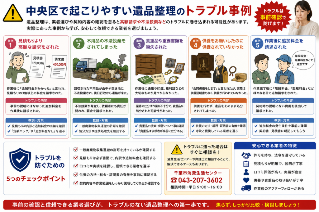 遺品整理業者による高額請求トラブルのイメージ
