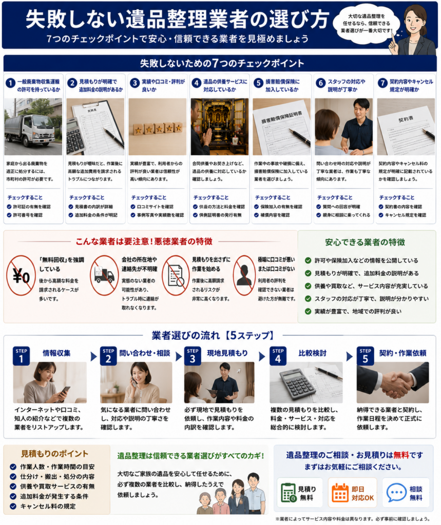 仏壇供養に対応した遺品整理業者を選ぶポイント