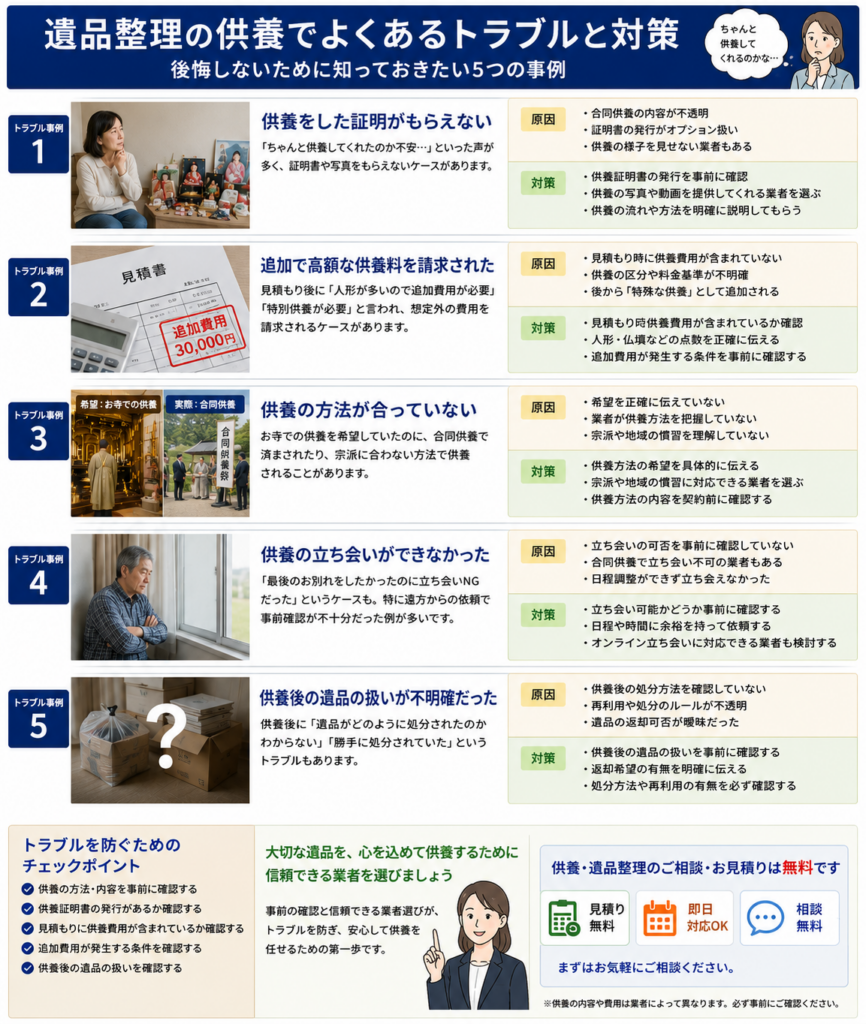 仏壇供養や遺品整理で起こりやすいトラブル