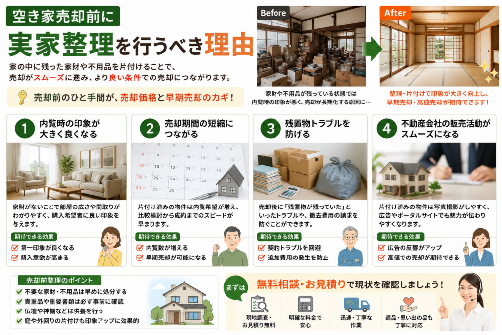 茂原市で空き家売却前整理を行った住宅のイメージ