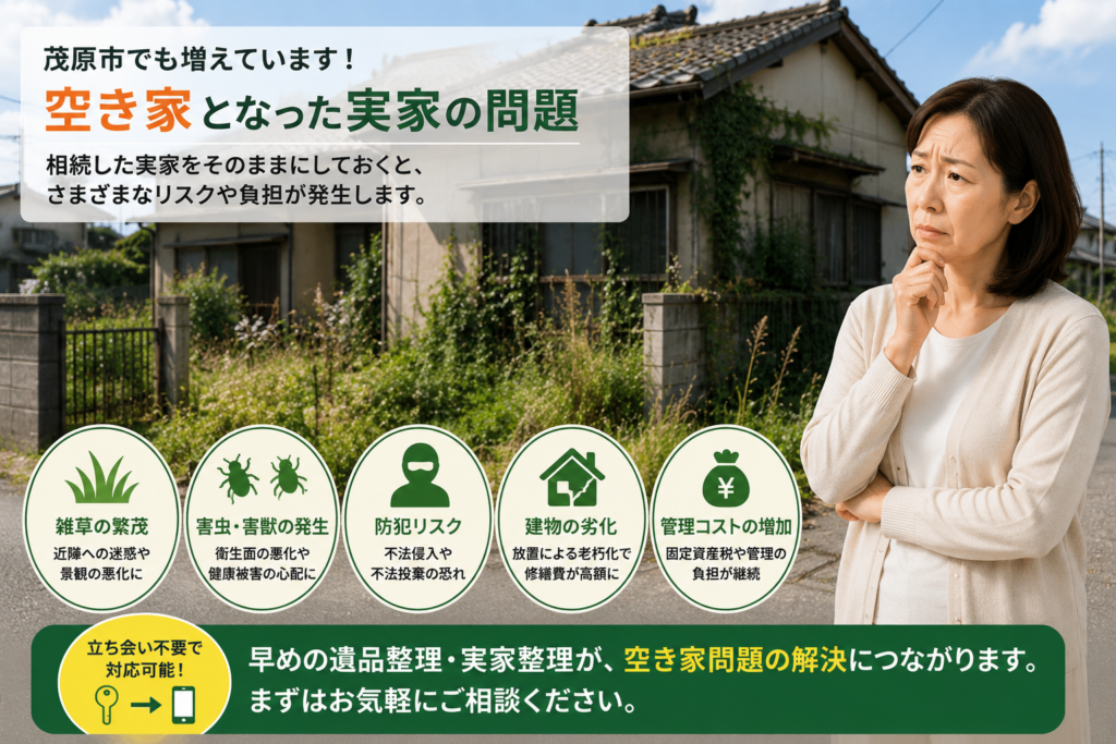 茂原市で空き家となった実家の整理に悩む相続人