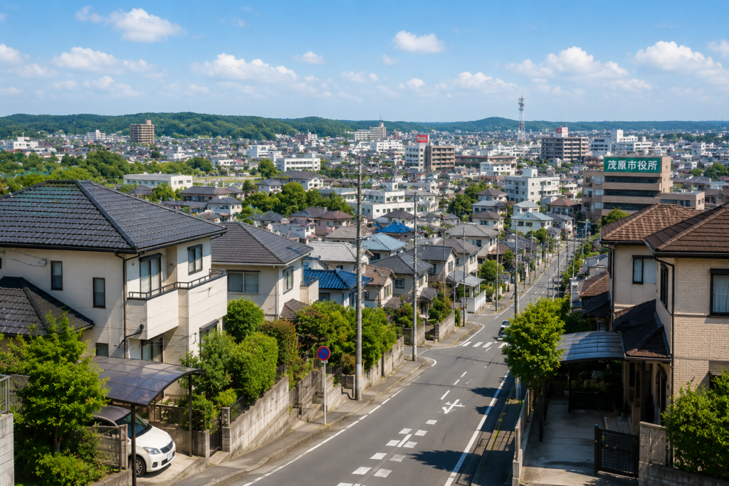 茂原市の住宅街と地域の街並み