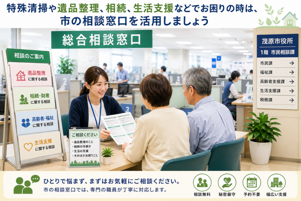 茂原市の公的相談窓口を利用するイメージ