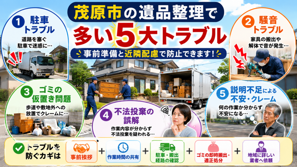 茂原市の遺品整理で発生しやすい5つの近隣トラブル