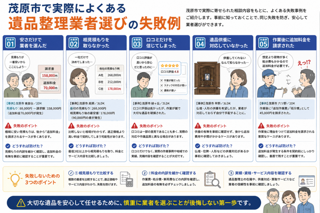 遺品整理で追加料金を請求され困る家族