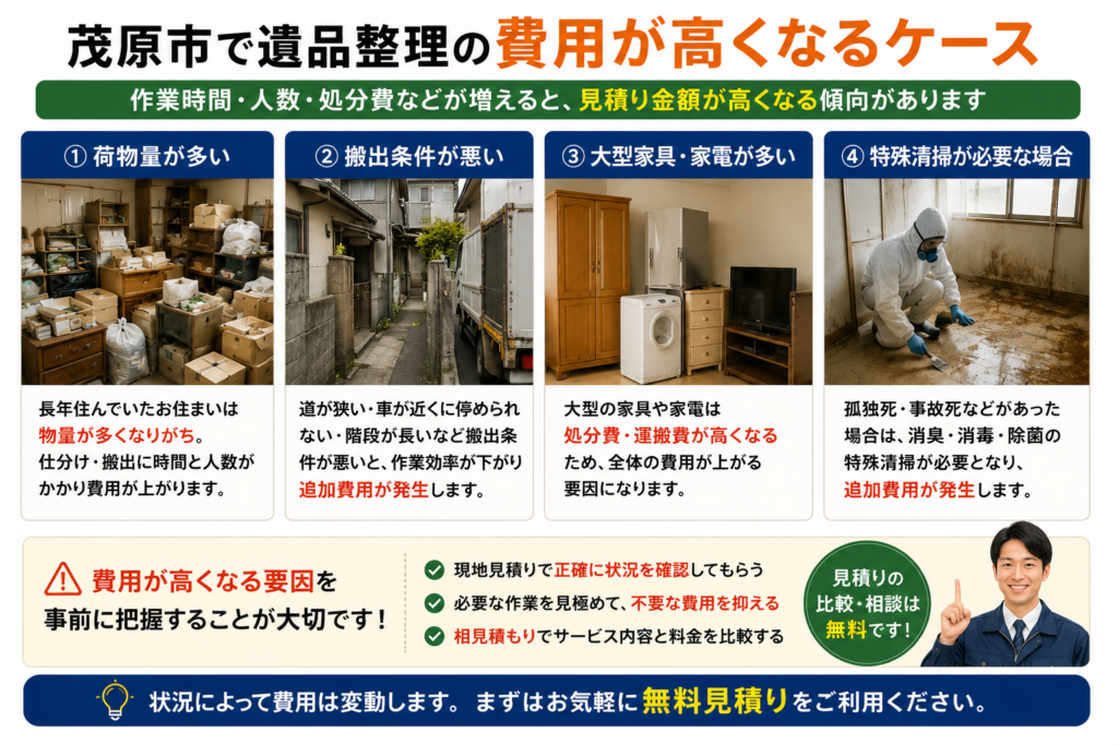 遺品整理費用が高くなる物量の多い住宅