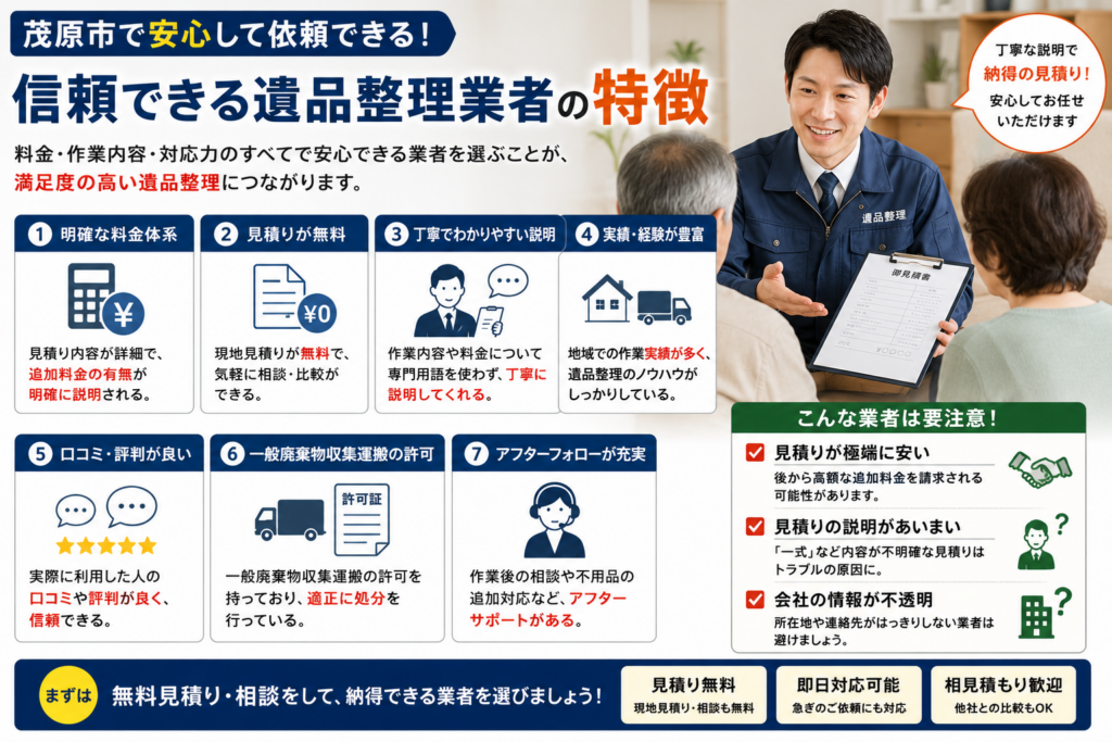 信頼できる遺品整理業者による見積り説明
