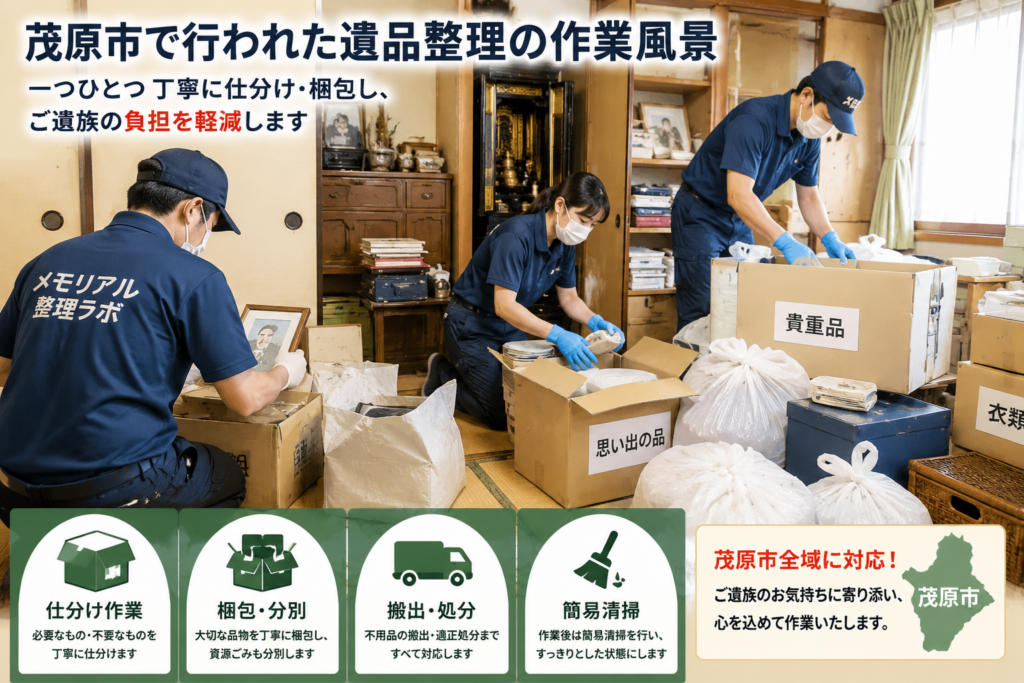 茂原市で行われた遺品整理作業のイメージ