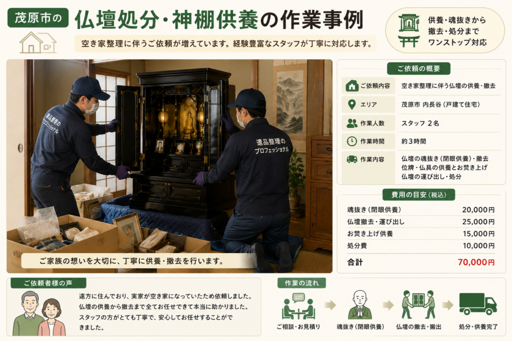 茂原市で実家整理に伴う仏壇撤去を行った事例