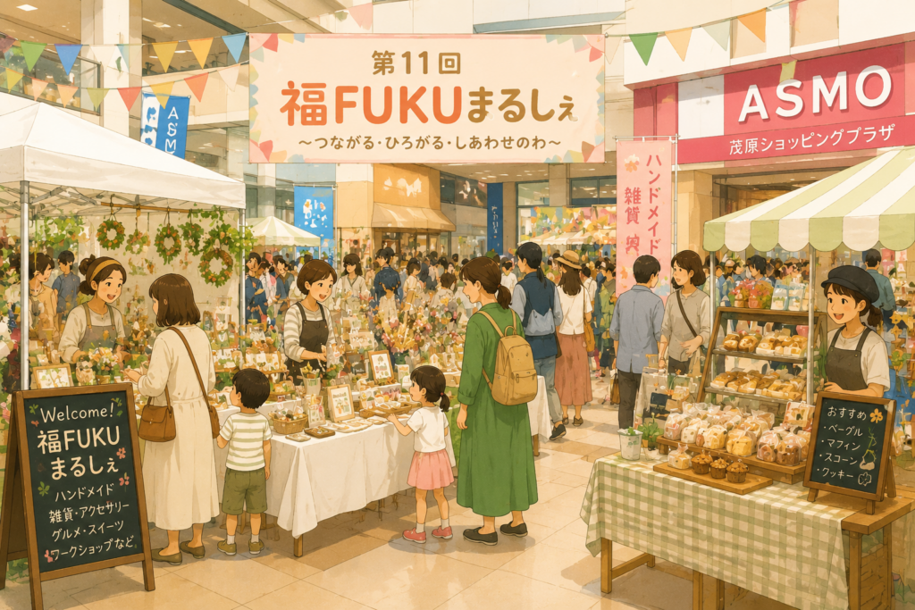 茂原市で開催される福FUKUまるしぇの会場風景