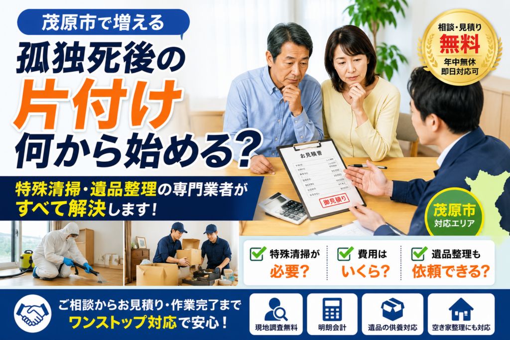 茂原市で孤独死後の特殊清掃や遺品整理について解説するトップ画像