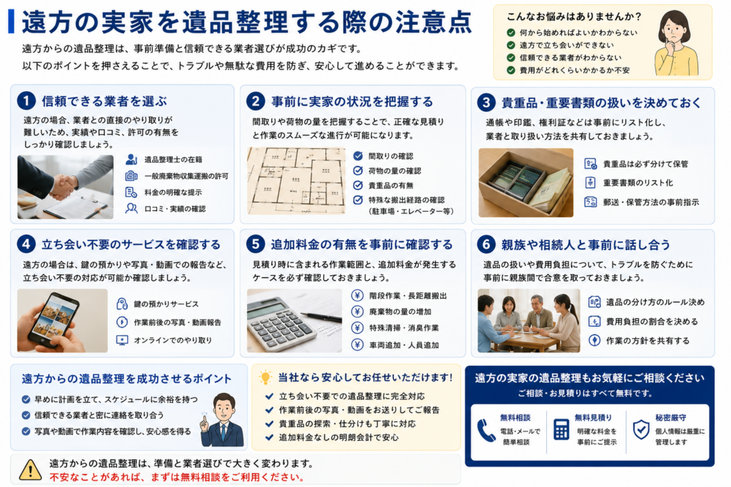 遠方から遺品整理を依頼する流れ